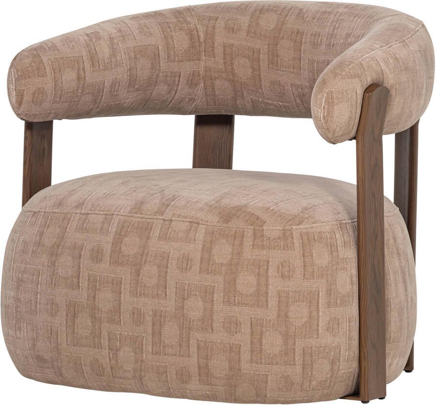 WOOOD Fauteuil Foon 3D structuurstof en hout Zand