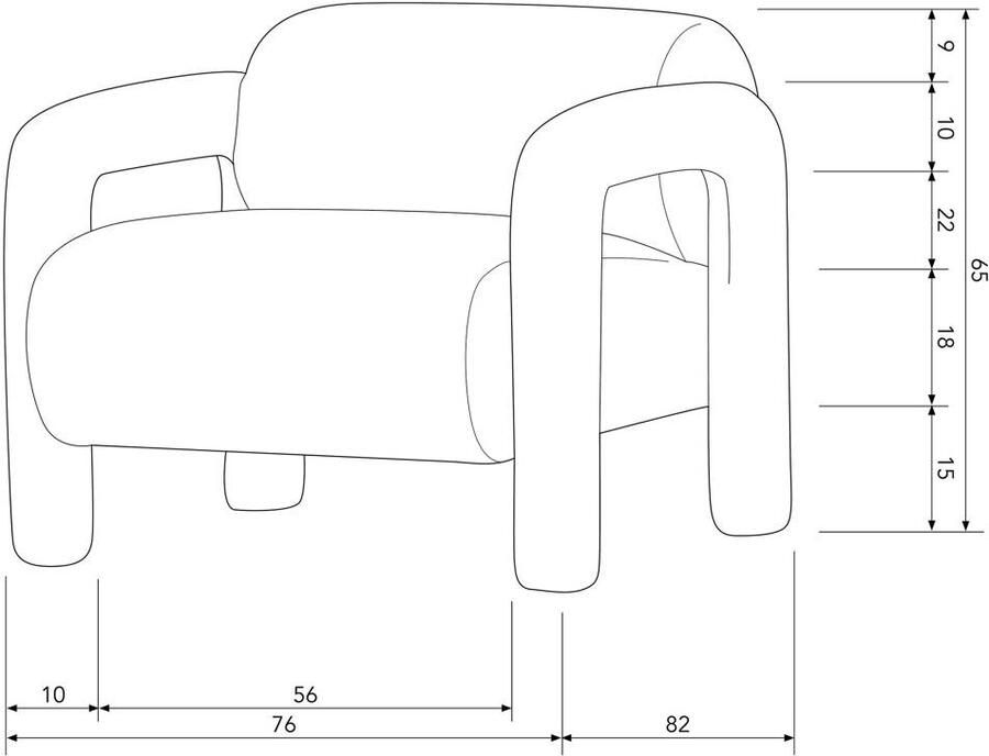 WOOOD Exclusive | Lenny Fauteuil Grove Textuur Zand | Zitmeubels woonkamer | Fauteuil - Foto 4