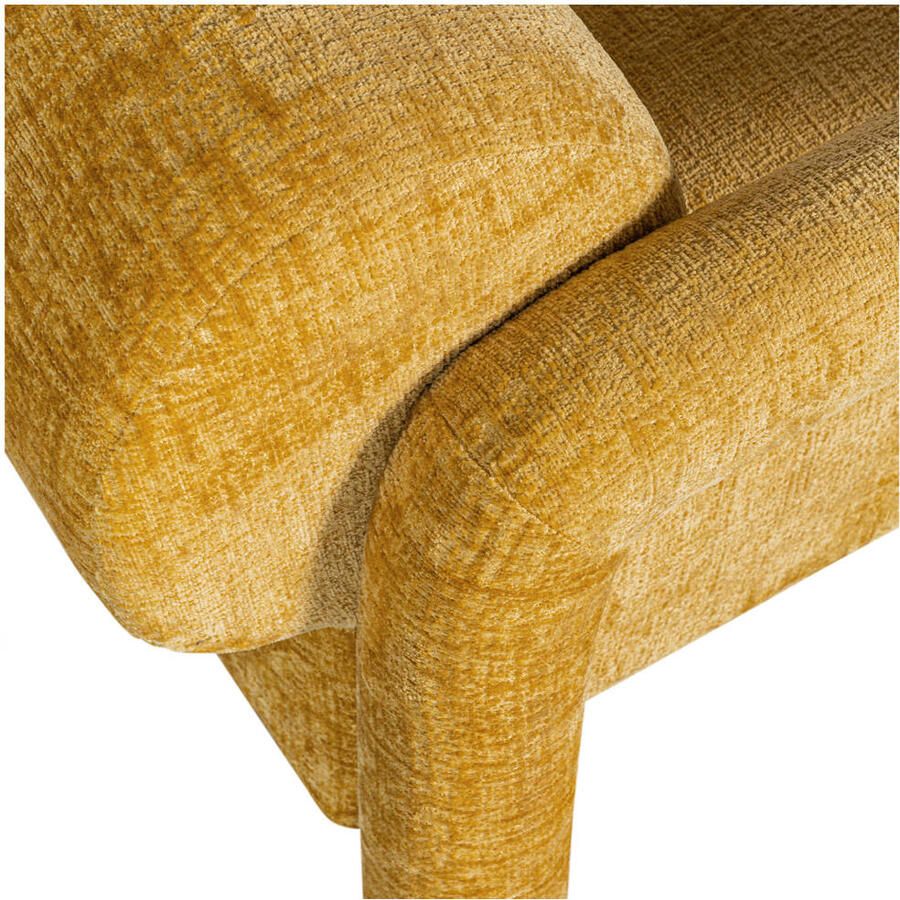 WOOOD Exclusive | Lenny Fauteuil Grove Textuur Goud geel | Zitmeubels woonkamer | Fauteuil
