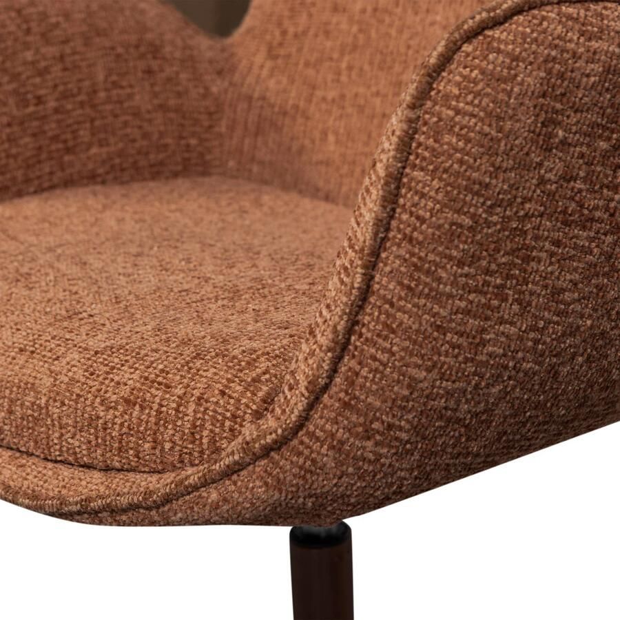 WOOOD | Marten in hoogte verstelbare fauteuil oranje | Zitmeubels woonkamer | Draaifauteuil