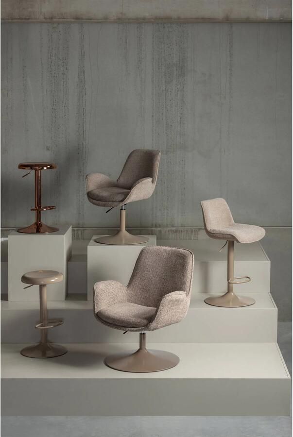 WOOOD | Marten in hoogte verstelbare fauteuil zand | Zitmeubels woonkamer | Draaifauteuil - Foto 3