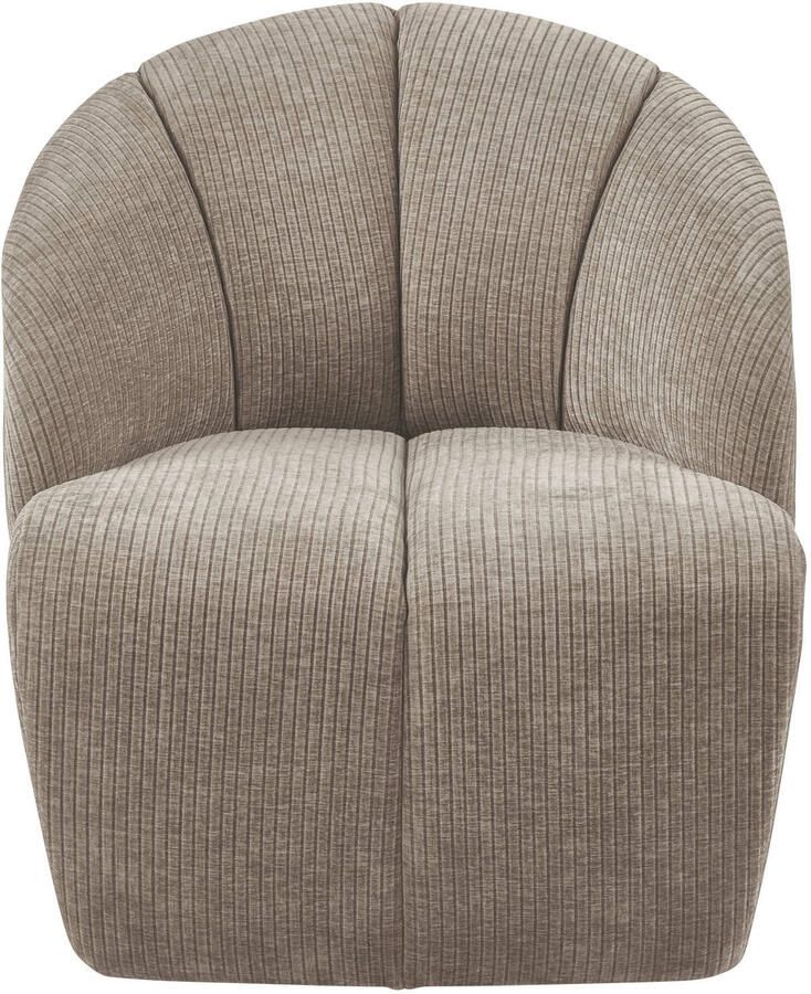 WOOOD | Mojo draaifauteuil geweven ribstof donker zand | Zitmeubels woonkamer | Draaifauteuil - Foto 3