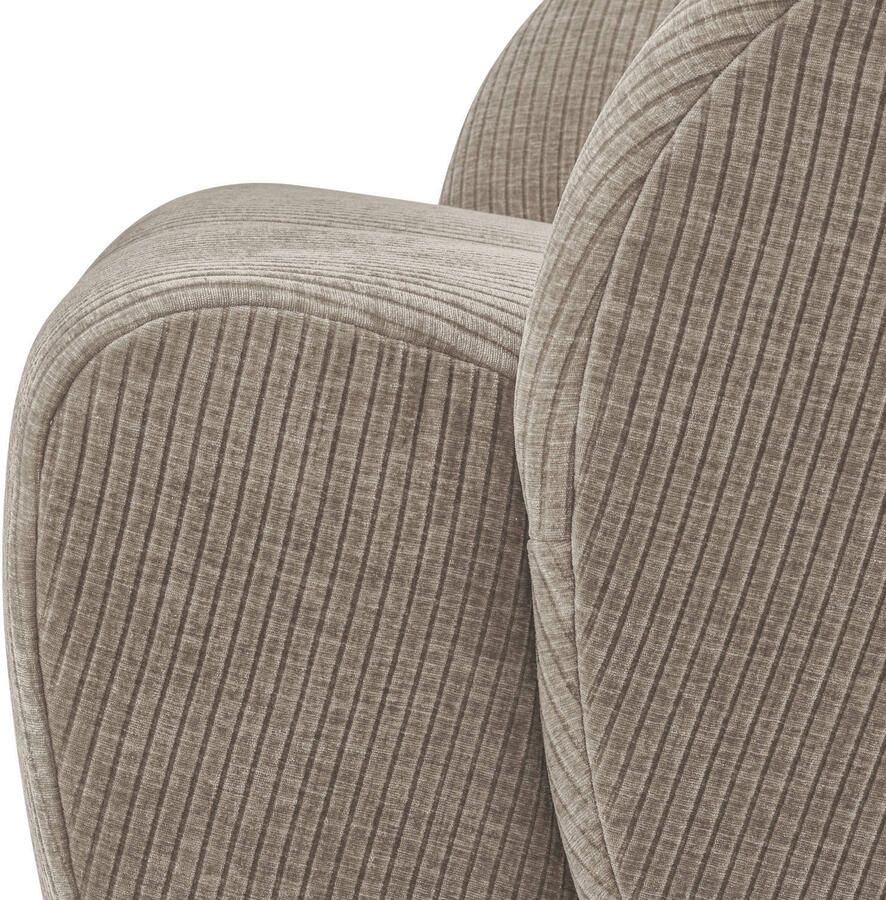 WOOOD | Mojo draaifauteuil geweven ribstof donker zand | Zitmeubels woonkamer | Draaifauteuil