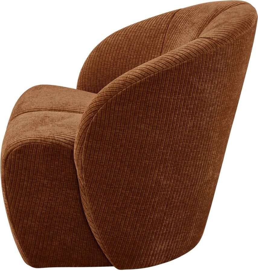 WOOOD | Mojo draaifauteuil geweven ribstof roest bruin | Zitmeubels woonkamer | Draaifauteuil - Foto 2