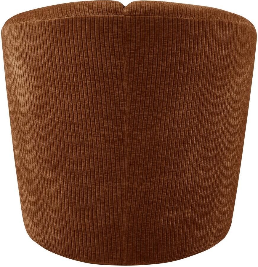 WOOOD | Mojo draaifauteuil geweven ribstof roest bruin | Zitmeubels woonkamer | Draaifauteuil