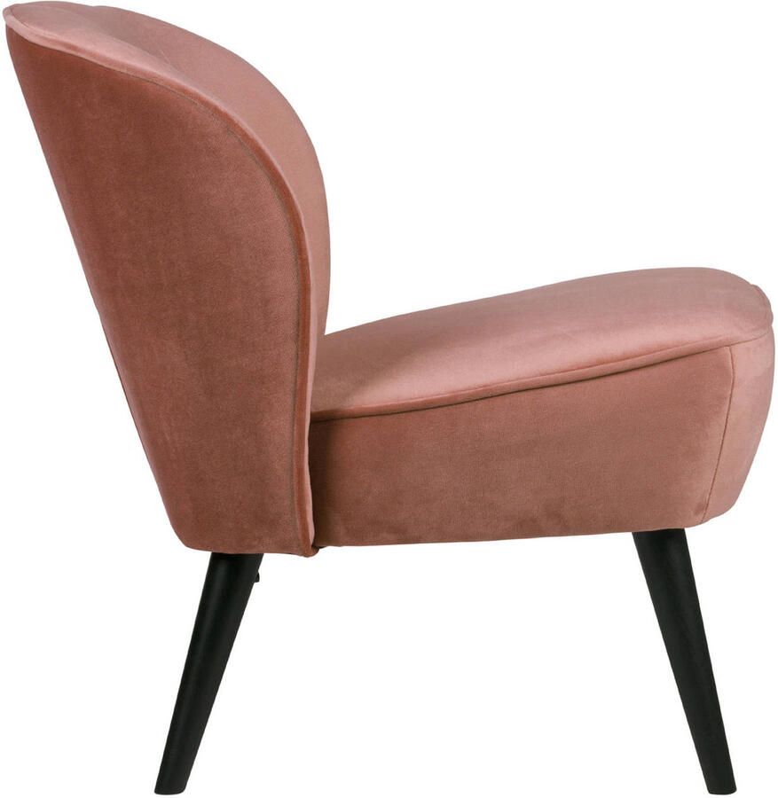 WOOOD | Sara Fauteuil Fluweel Oud Roze | Zitmeubels woonkamer | Fauteuil