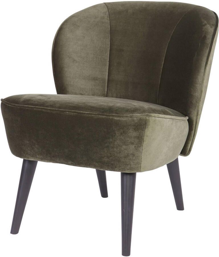WOOOD | Sara Fauteuil Fluweel Warm Groen | Zitmeubels woonkamer | Fauteuil - Foto 4