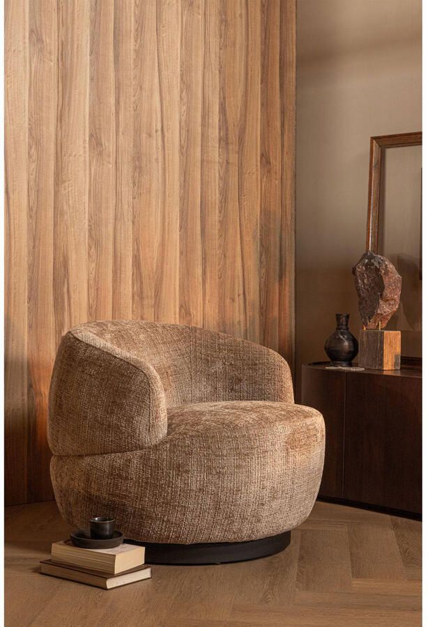 BePureHome | Woolly draaifauteuil chenille zand | Zitmeubels woonkamer | Draaifauteuil - Foto 7