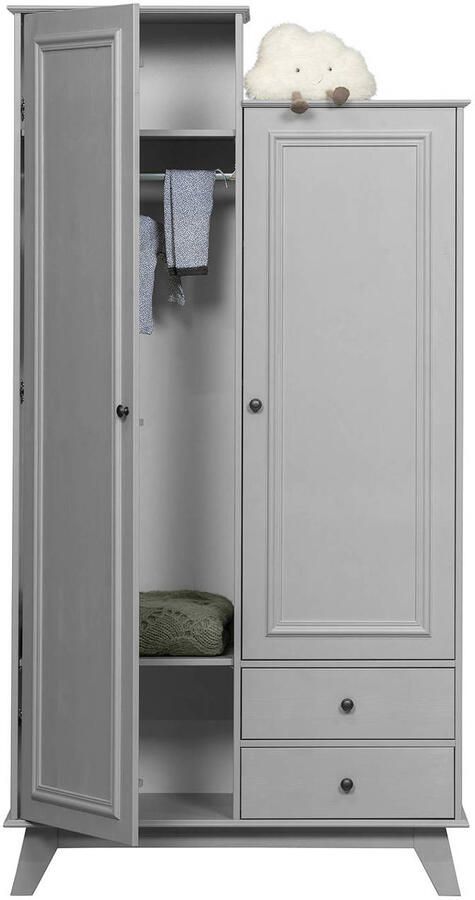 WOOOD Kledingkast Lily massief dennenhout met kledingstang h 190 cm x b 98 cm - Foto 8