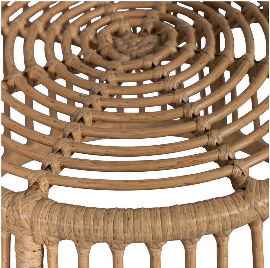 WOOOD Outdoor Hocker Bijzettafel Alatna Wicker 43cm Naturel Rond - Foto 3