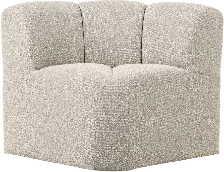 Woood Mojo Eetbankje Hoek Met Rugleuning Bouclé Beige Melange