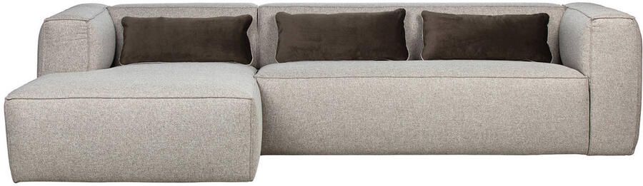 WOOOD | Bean hoekbank links incl. kussens lichtgrijs gemeleerd | Zitmeubels woonkamer | HoekbankModulaire banken - Foto 8