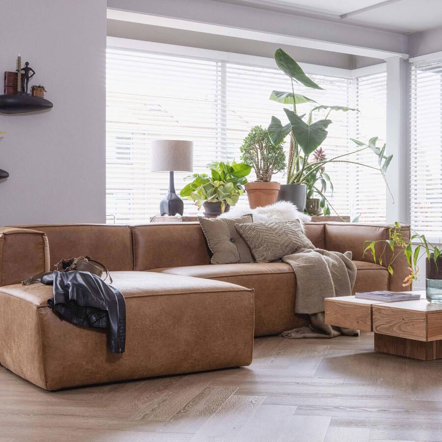 WOOOD | Bean Hoekbank Links Cognac | Zitmeubels woonkamer | HoekbankModulaire banken - Foto 4