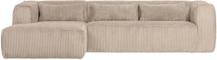 WOOOD | Bean Hoekbank Links Grove Ribstof Travertin | Zitmeubels woonkamer | HoekbankModulaire banken - Foto 2