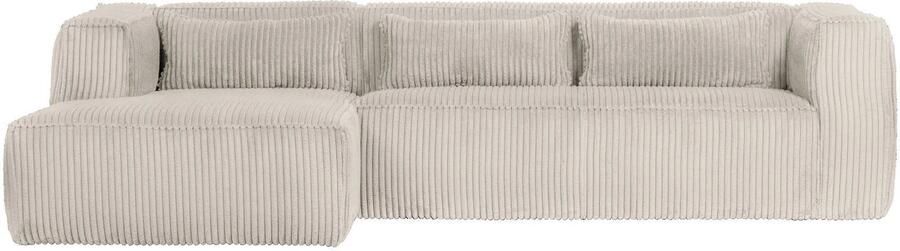 WOOOD | Bean Hoekbank Links Grove Ribstof Naturel | Zitmeubels woonkamer | HoekbankModulaire banken - Foto 2