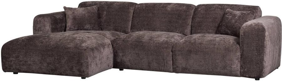 WOOOD | Cloud chaise longue links geweven chenille warm bruin | Zitmeubels woonkamer | HoekbankModulaire banken - Foto 3