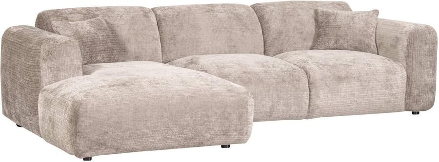 WOOOD | Cloud chaise longue links geweven chenille naturel | Zitmeubels woonkamer | HoekbankModulaire banken