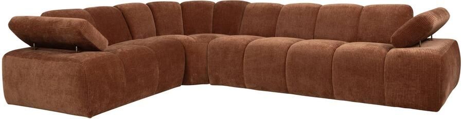 WOOOD | Mojo hoekbank links geweven ribstof roest bruin | Zitmeubels woonkamer | HoekbankModulaire banken - Foto 4