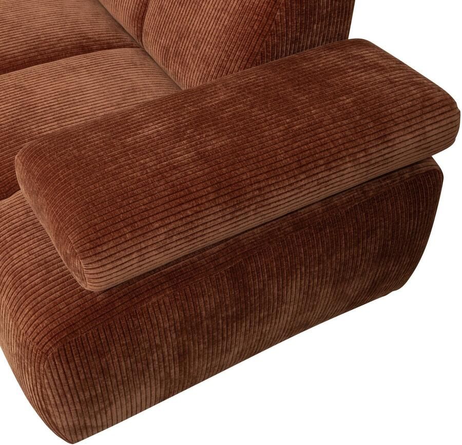 WOOOD | Mojo hoekbank links geweven ribstof roest bruin | Zitmeubels woonkamer | HoekbankModulaire banken - Foto 2