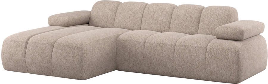 WOOOD | Mojo chaise longue links wollig donkerzand | Zitmeubels woonkamer | Hoekbank