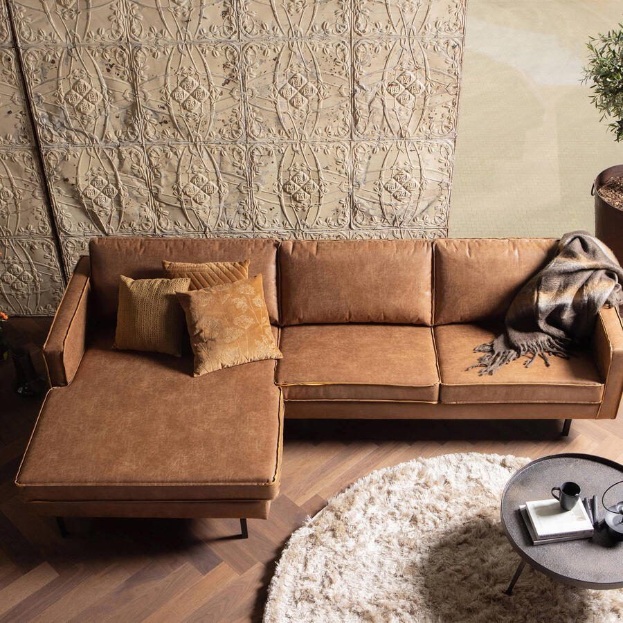 BePureHome | Rodeo Chaise Longue Links Cognac | Zitmeubels woonkamer | Hoekbank - Foto 3