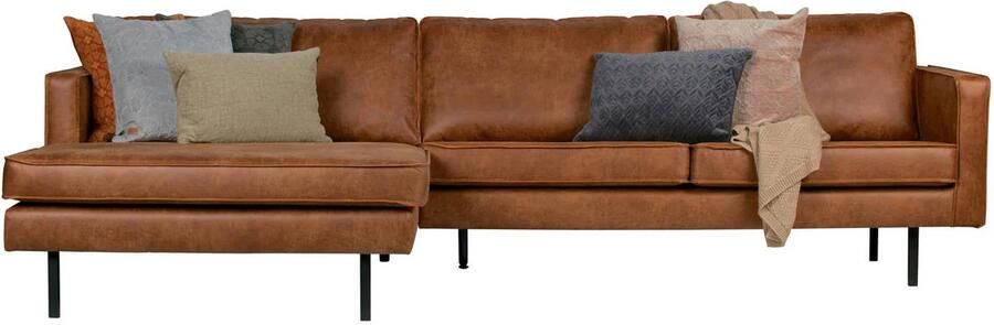 BePureHome | Rodeo Chaise Longue Links Cognac | Zitmeubels woonkamer | Hoekbank