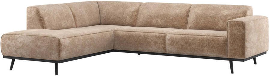 WOOOD | Statement hoekbank links chenille velvet taupe | Zitmeubels woonkamer | Hoekbank