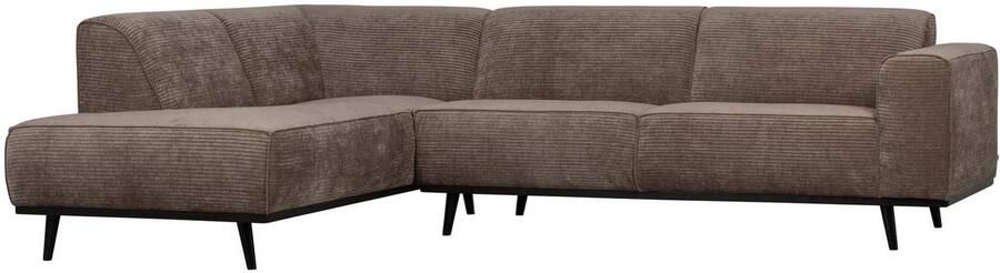 BePureHome | Statement Hoekbank Links Rib Taupe | Zitmeubels woonkamer | HoekbankModulaire banken