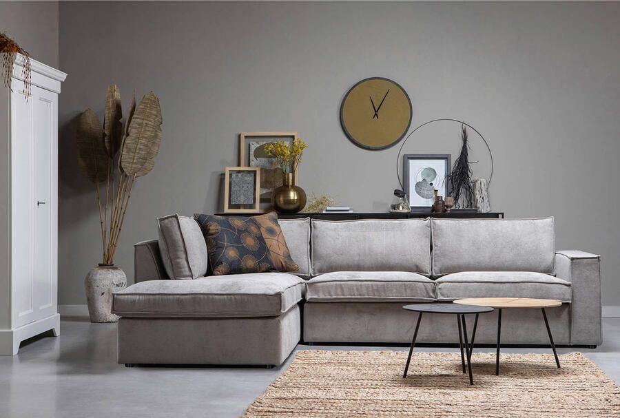 WOOOD | Thomas Hoekbank Ribstof Links Vergrijsd Groen | Zitmeubels woonkamer | HoekbankModulaire banken - Foto 5