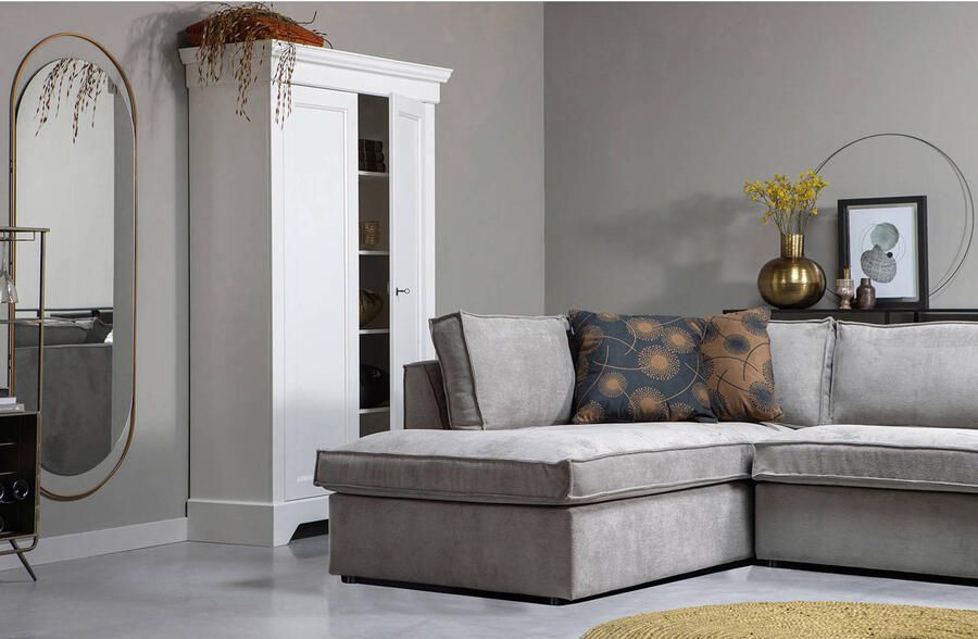 WOOOD | Thomas Hoekbank Ribstof Links Vergrijsd Groen | Zitmeubels woonkamer | HoekbankModulaire banken - Foto 4