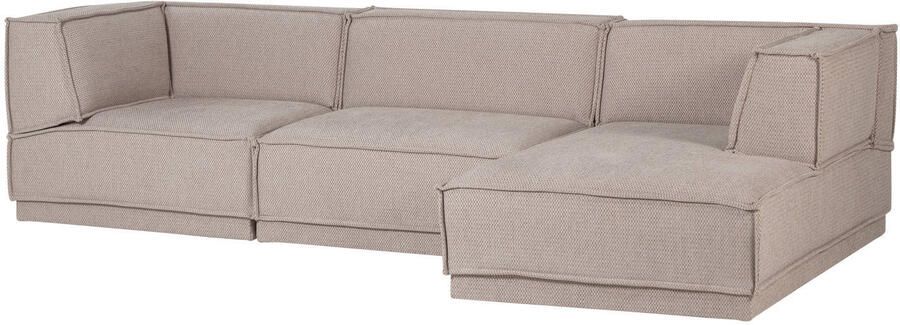 WOOOD Loungebank Manu Rechts 286cm Chenille Naturel
