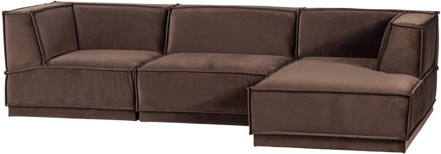 WOOOD Loungebank Manu Rechts 286cm Velvet Bruin