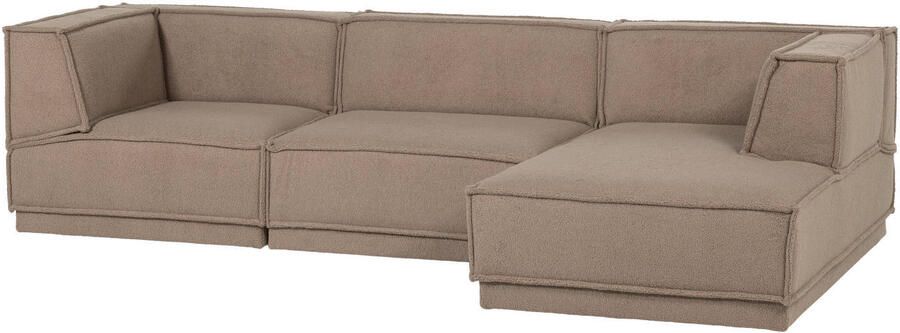 WOOOD Loungebank Manu Rechts 286cm Teddy Taupe