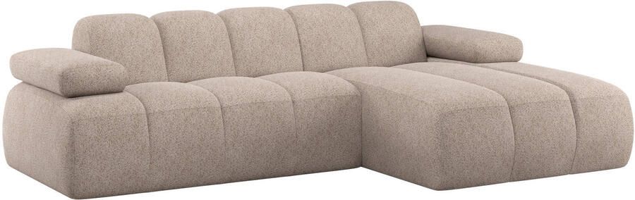 WOOOD | Mojo chaise longue rechts wollig donkerzand | Zitmeubels woonkamer | Hoekbank