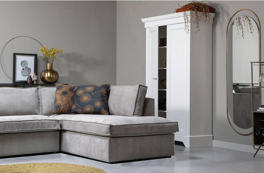 WOOOD | Thomas Hoekbank Ribstof Rechts Vergrijsd Groen | Zitmeubels woonkamer | HoekbankModulaire banken - Foto 6