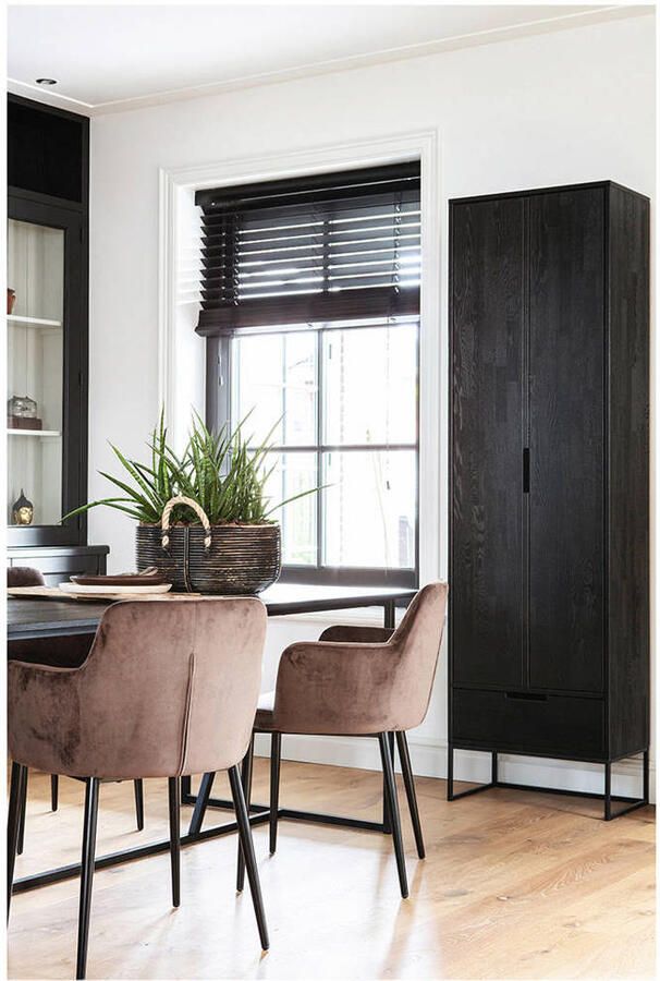 WOOOD | Silas Hoge Kast Essen Blacknight | Woonkamer meubels | BergkastKast - Foto 2
