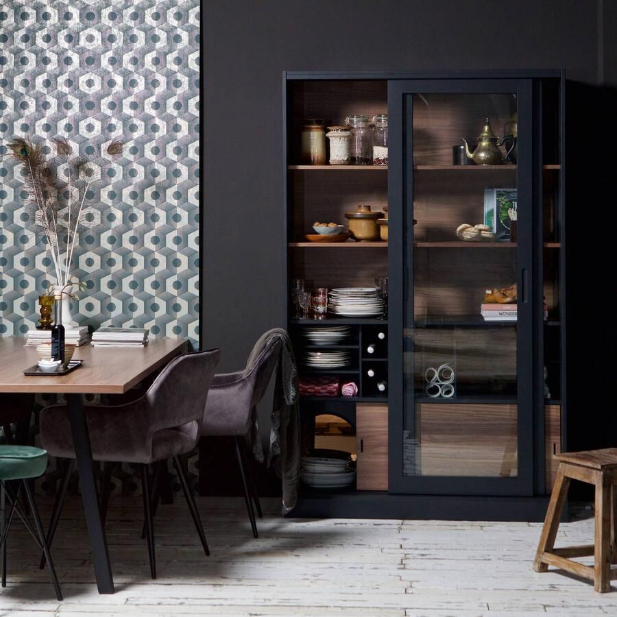 WOOOD Vitrinekast James met glas veel opbergruimte h 200 cm x b 125 cm - Foto 8