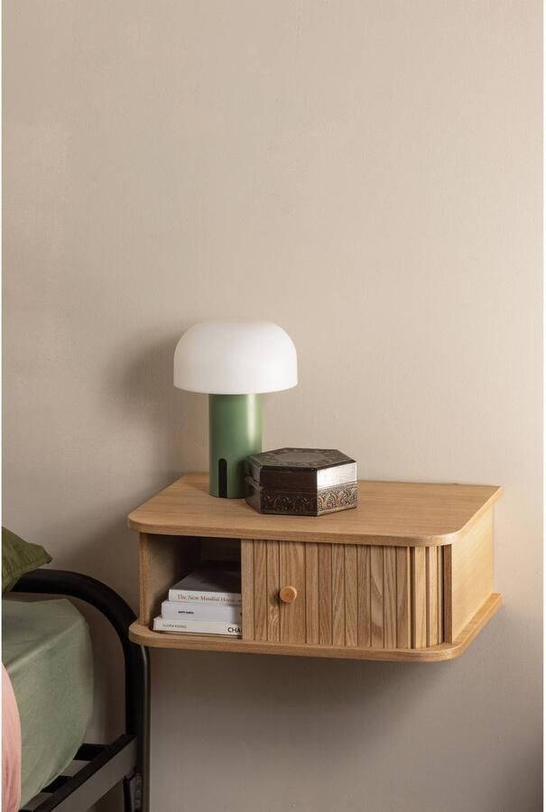 WOOOD | Jena hangend nachtkastje links rechts hout naturel | Slaapkamer meubels | Nachtkastje - Foto 2