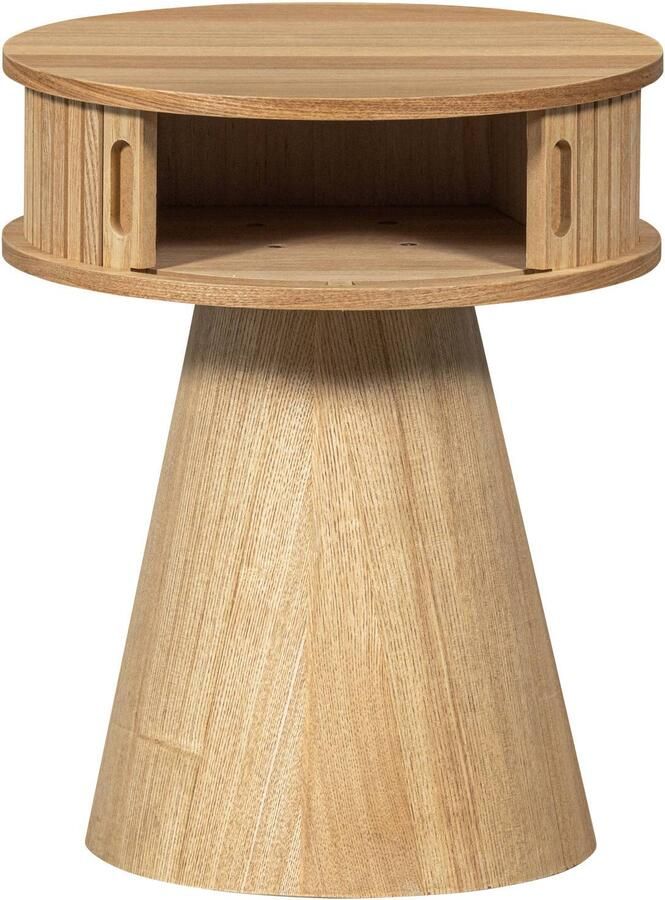 WOOOD | Karri nachtkastje rond hout naturel | Slaapkamer meubels | Nachtkastje - Foto 2