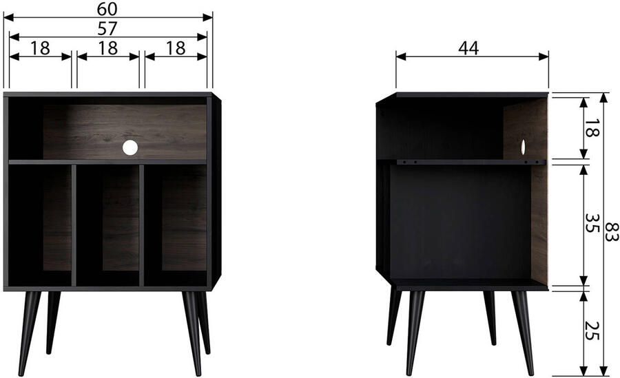 WOOOD | James Kastje Noten zwart | Woonkamer meubels | Kast - Foto 4