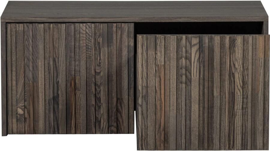 WOOOD Kistbank New Gravure bunkbank met grafische reliëfdeuren op wielen breedte 88 cm - Foto 6