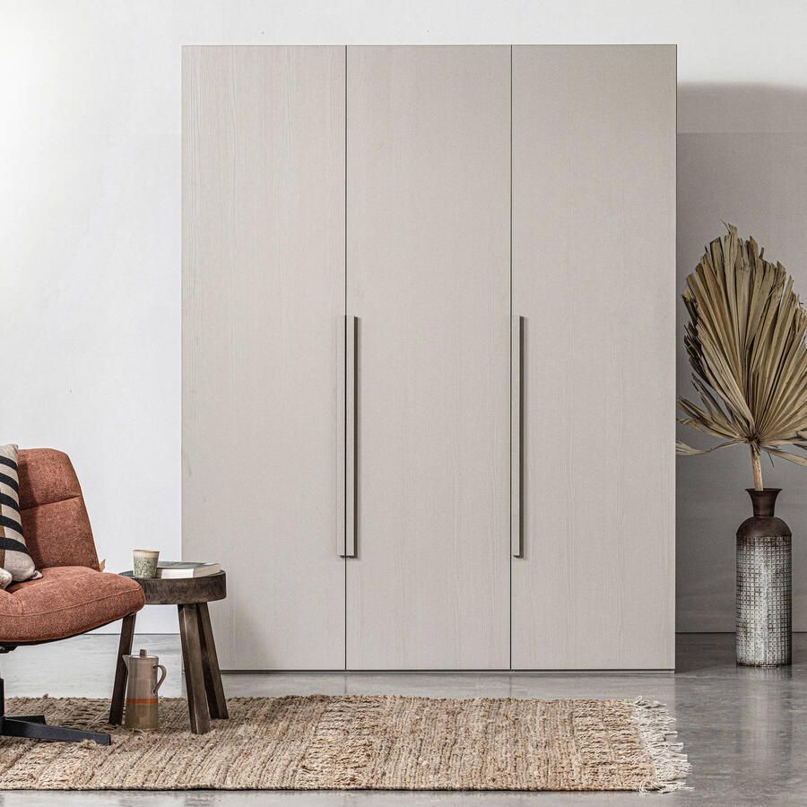 WOOOD | Rens 3 Drs Hang legkast Greep Lang Noten kiezelgrijs | Slaapkamerkasten | Linnenkast - Foto 8