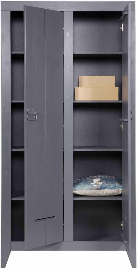 WOOOD | Kluiskast Geborsteld Steel Grey | Woonkamer meubels | BergkastKast - Foto 5