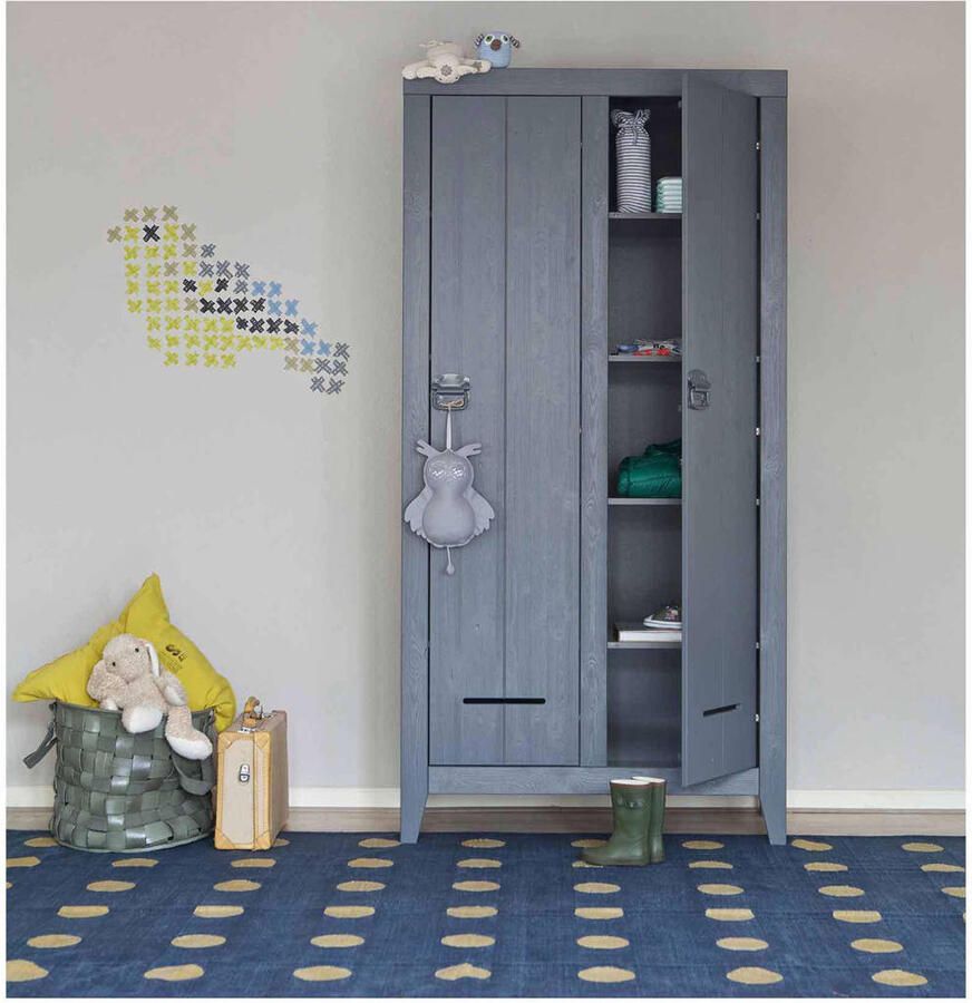 WOOOD | Kluiskast Geborsteld Steel Grey | Woonkamer meubels | BergkastKast - Foto 3