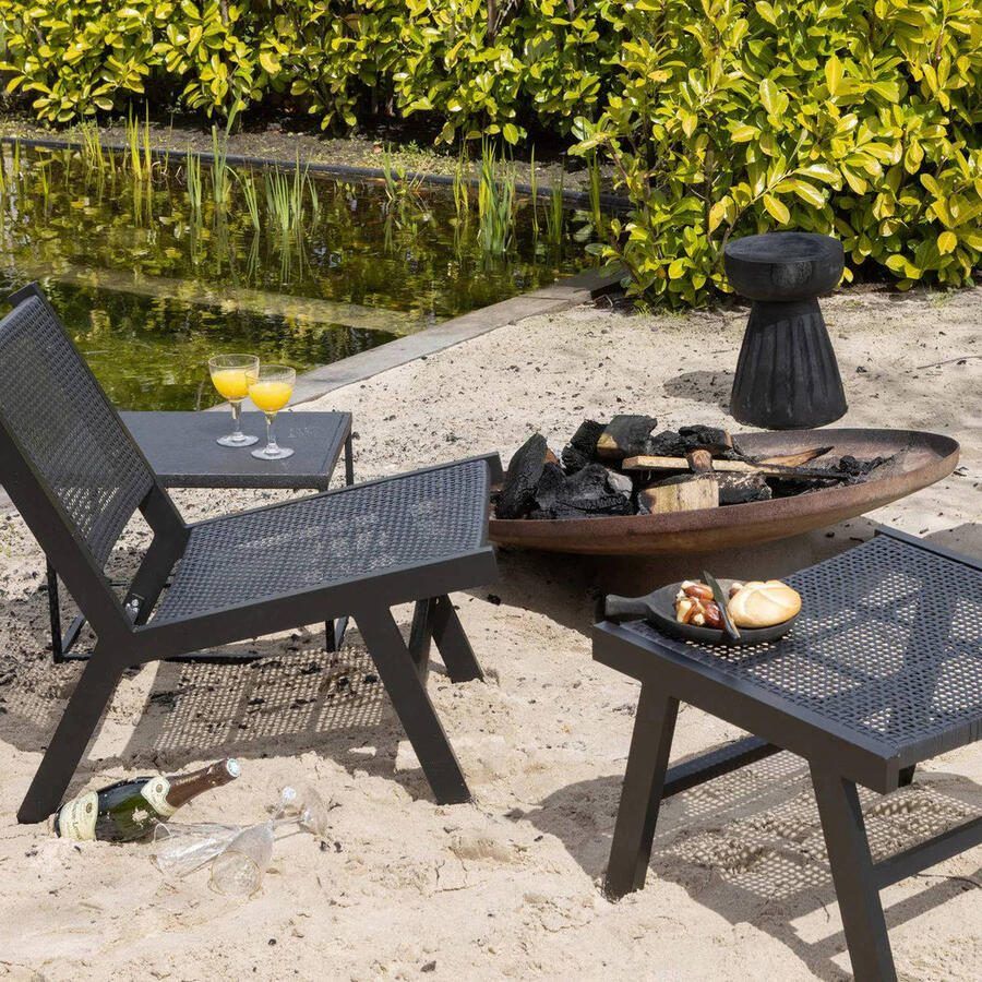 WOOOD | Borre Kruk Hout Zwart 40xØ28cm | Woonaccessoires | Krukje - Foto 3