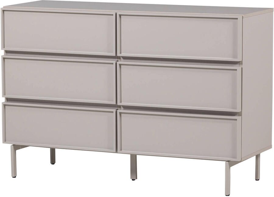 WOOOD | Tours ladekast 6 lades melamine mdf zand | Woonkamer meubels | Ladekast