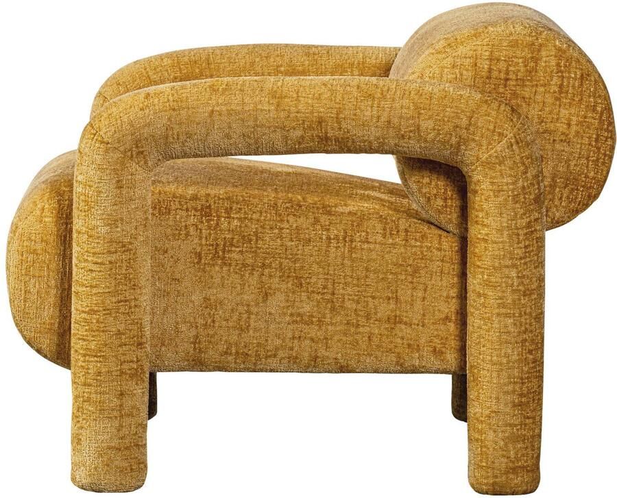 WOOOD Exclusive | Lenny Fauteuil Grove Textuur Goud geel | Zitmeubels woonkamer | Fauteuil - Foto 4