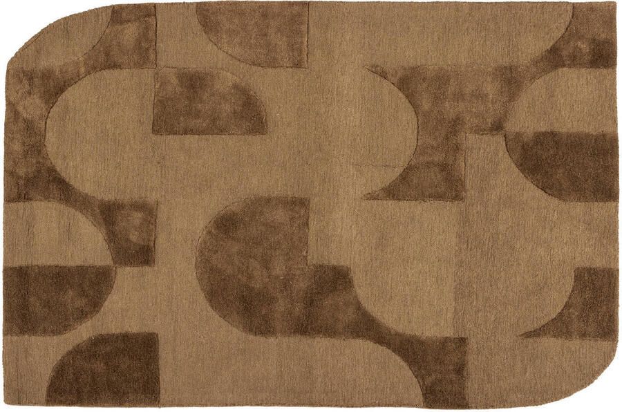 WOOOD Livo vloerkleed viscose wol bruin (170x240 cm)