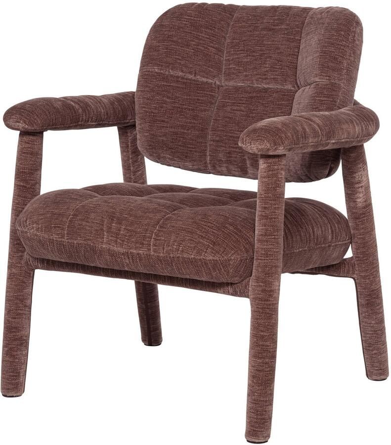 WOOOD Loom Fauteuil Chenille Structuur Oudroze 81x72x73