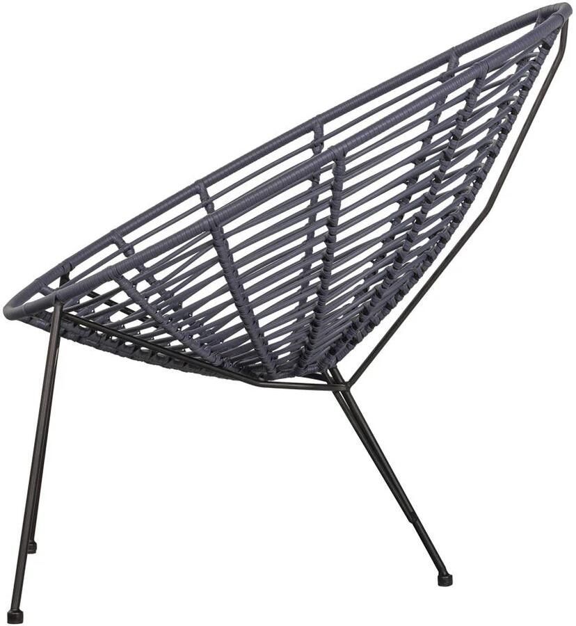 WOOOD Jane Loungestoel Buiten PE Metaal Inkt 88x72x81 - Foto 5